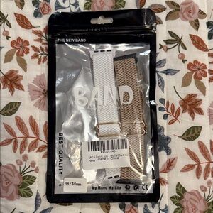 White and Tan Stretchy Apple Watch Bands